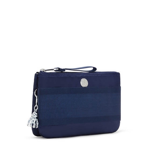 Kipling Creativity Extra Large Metallic Wristlet Pouches Navy | USA-20DBVT