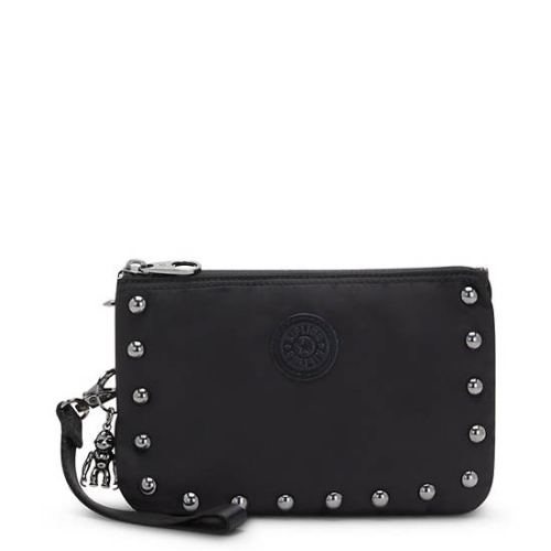 Kipling Creativity Extra Large Metallic Wristlet Pouches Black | USA-59SZRM