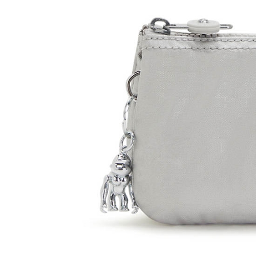 Kipling Creativity Large Metallic Pouches Silver | USA-89ESDP