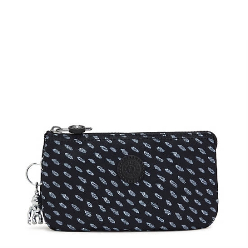 Kipling Creativity Large Printed Pouches Black White | USA-74OHSI