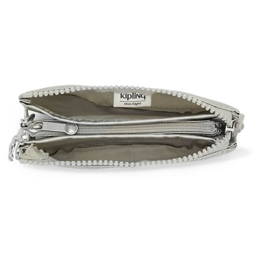 Kipling Creativity Small Metallic Pouches Silver | USA-89ZFYN