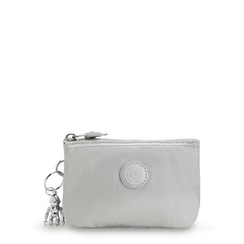 Kipling Creativity Small Metallic Pouches Silver | USA-89ZFYN