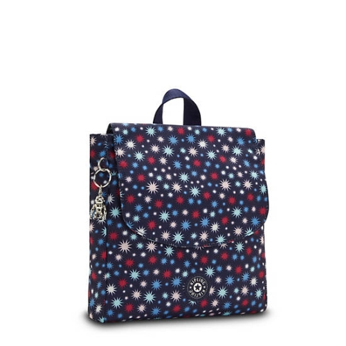 Kipling Dannie Printed Small Backpacks Blue | USA-47GITH