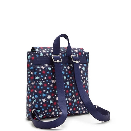 Kipling Dannie Printed Small Backpacks Blue | USA-47GITH