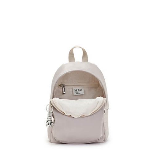 Kipling Delia Compact Metallic Convertible Backpacks White | USA-63BIQA