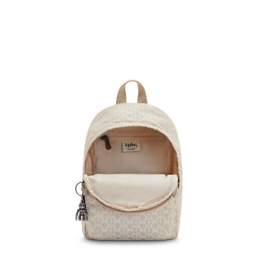 Kipling Delia Compact Printed Convertible Backpacks Beige | USA-68WQRL