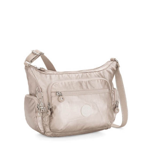 Kipling Gabbie Small Metallic Crossbody Bags Silver | USA-41IKWV