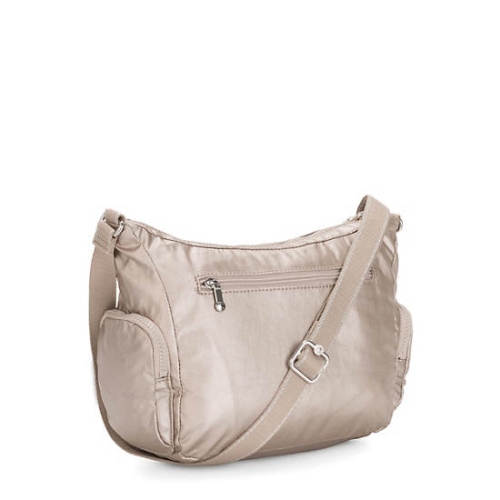 Kipling Gabbie Small Metallic Crossbody Bags Silver | USA-41IKWV