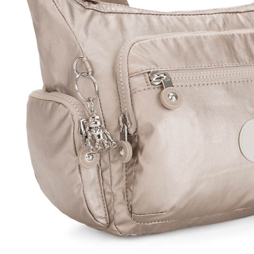 Kipling Gabbie Small Metallic Crossbody Bags Silver | USA-41IKWV