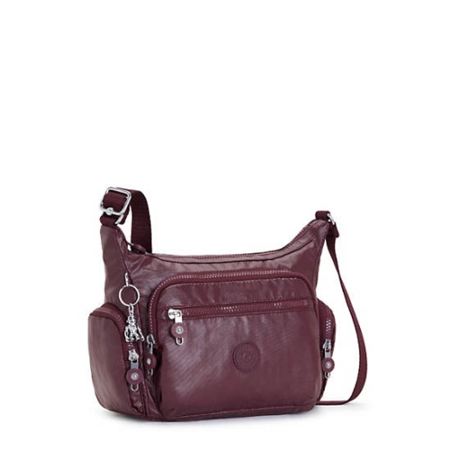 Kipling Gabbie Small Metallic Crossbody Bags Burgundy | USA-81IOUM