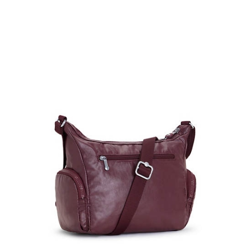 Kipling Gabbie Small Metallic Crossbody Bags Burgundy | USA-81IOUM