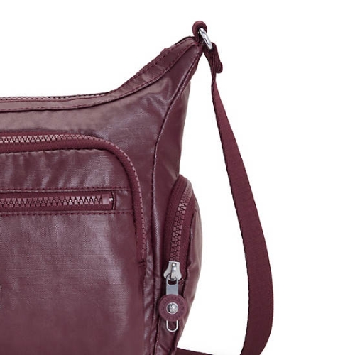 Kipling Gabbie Small Metallic Crossbody Bags Burgundy | USA-81IOUM