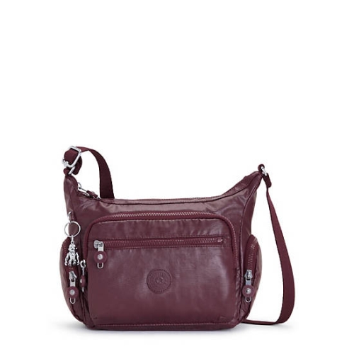 Kipling Gabbie Small Metallic Crossbody Bags Burgundy | USA-81IOUM