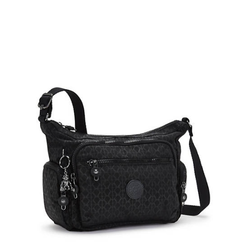 Kipling Gabbie Small Printed Crossbody Bags Black | USA-45KAEO