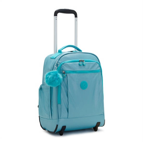 Kipling Gaze Large Metallic Rolling Backpacks Turquoise | USA-36KRIW