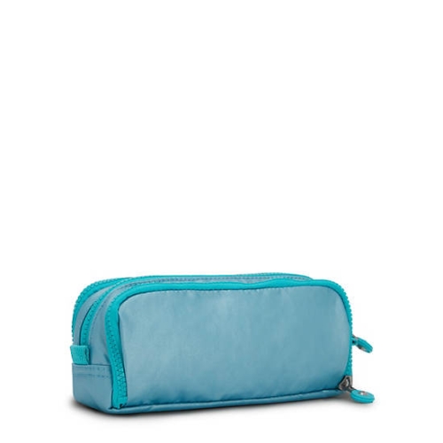 Kipling Gitroy Metallic Pencil Case Pouches Beige Turquoise | USA-02NUDT