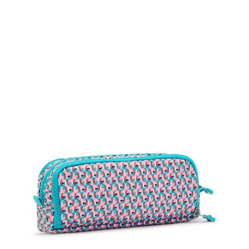 Kipling Gitroy Printed Pencil Case Pouches Turquoise | USA-79EQVB