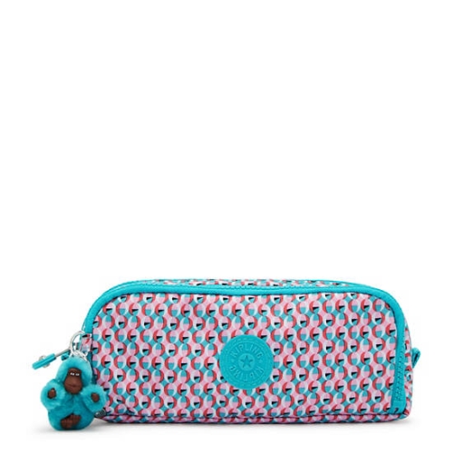 Kipling Gitroy Printed Pencil Case Pouches Turquoise | USA-79EQVB