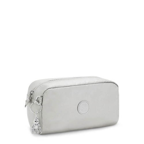 Kipling Gleam Metallic Pouches Silver | USA-04WPUK