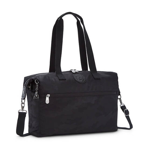 Kipling Ilia Tote Bags Black Camo | USA-37VRWP