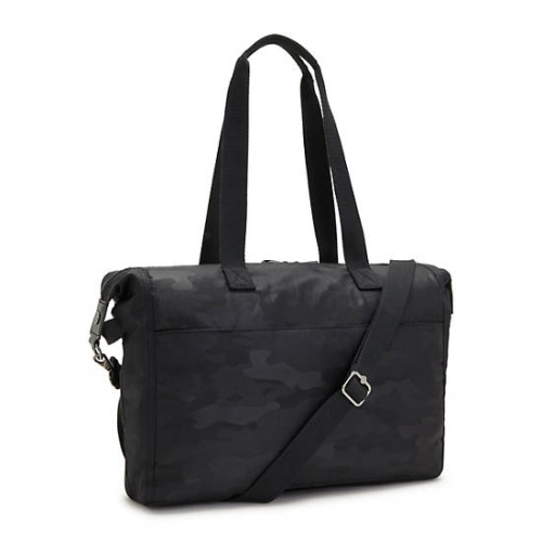 Kipling Ilia Tote Bags Black Camo | USA-37VRWP