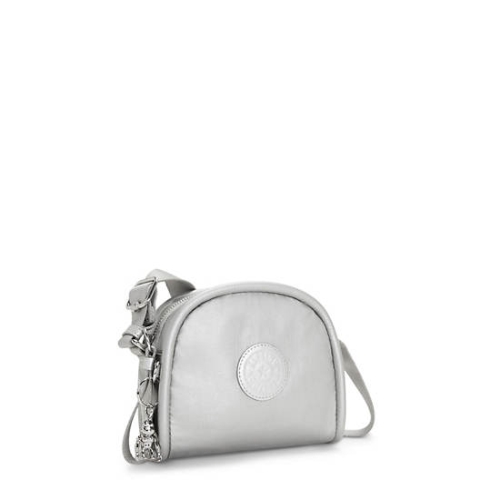 Kipling Jesper Metallic Crossbody Bags Silver | USA-13XBVH