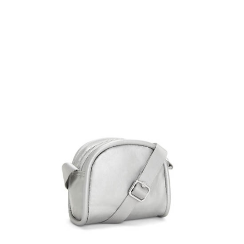 Kipling Jesper Metallic Crossbody Bags Silver | USA-13XBVH