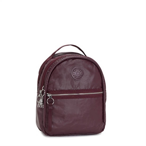 Kipling Kae Classic Metallic Backpacks Burgundy | USA-15BEHG