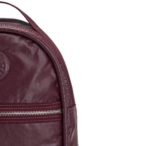 Kipling Kae Classic Metallic Backpacks Burgundy | USA-15BEHG