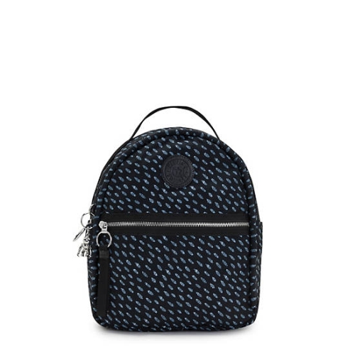 Kipling Kae Printed Backpacks Black | USA-85NOZE