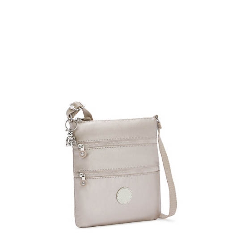 Kipling Keiko Metallic Crossbody Mini Bags Beige | USA-53VBGU