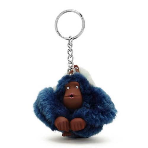 Kipling Mom And Baby Fashion Sven Monkey Keychains Blue | USA-97UXNW