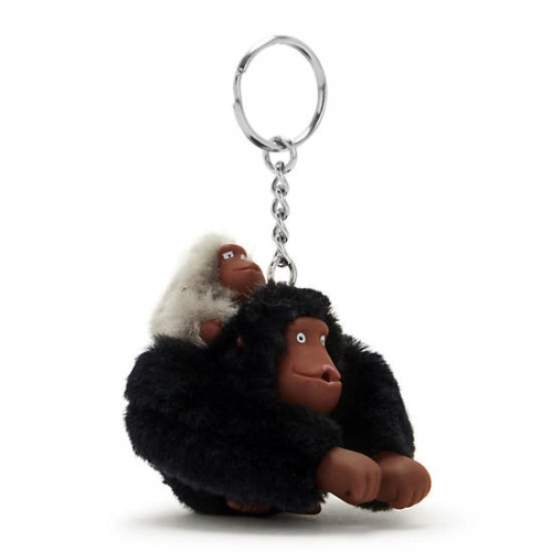 Kipling Mom And Baby Sven Monkey Keychains Black | USA-67CDVR