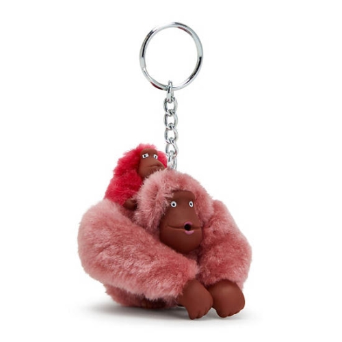 Kipling Mom And Baby Sven Monkey Keychains Red | USA-85AMXY