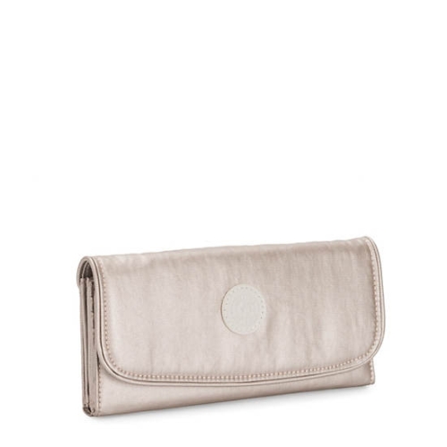 Kipling Money Land Metallic Snap Wallets Beige | USA-02KLGD