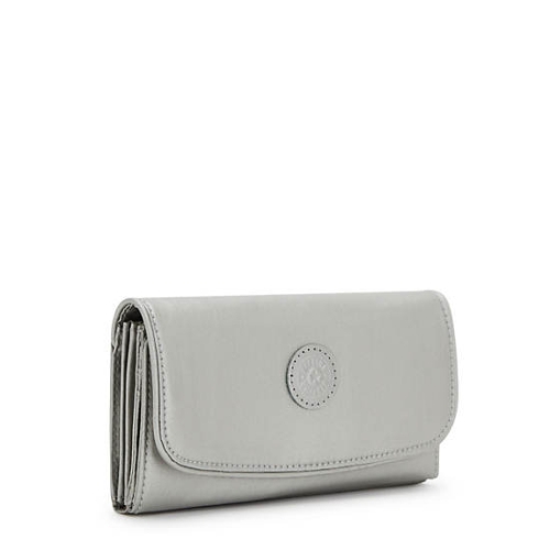 Kipling Money Land Metallic Snap Wallets Silver | USA-21MYPJ