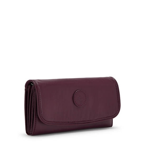 Kipling Money Land Metallic Snap Wallets Burgundy | USA-49LKSX