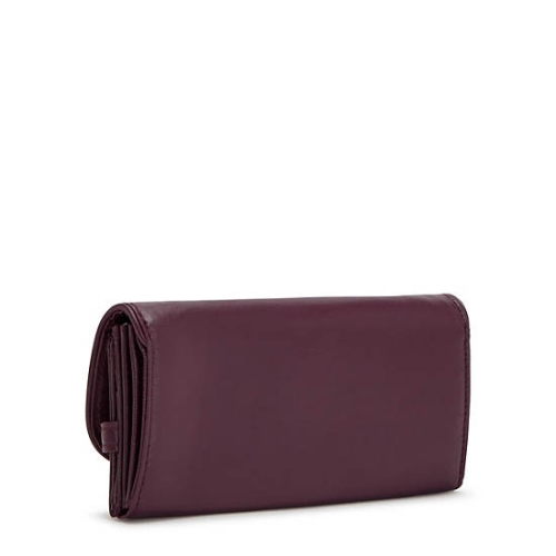 Kipling Money Land Metallic Snap Wallets Burgundy | USA-49LKSX