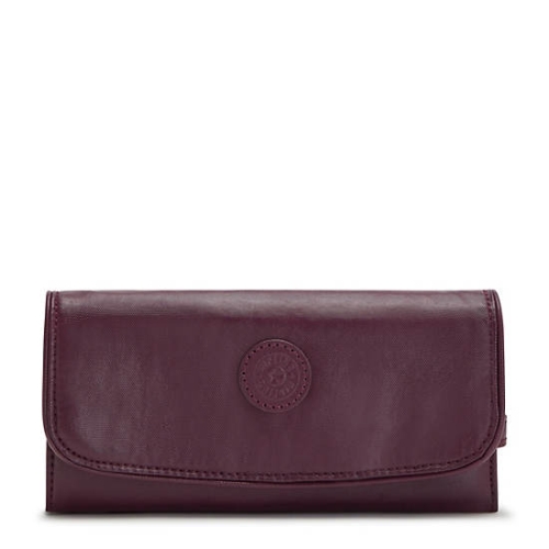 Kipling Money Land Metallic Snap Wallets Burgundy | USA-49LKSX