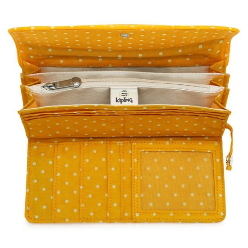 Kipling Money Land Printed Snap Wallet Handbags Yellow | USA-58YLHS