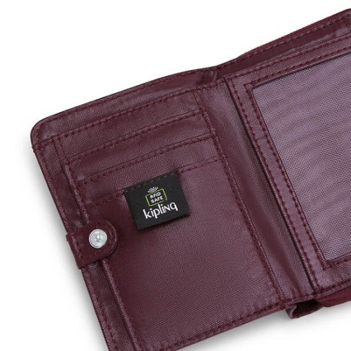 Kipling Money Love Metallic Small Wallets Burgundy | USA-30MPZW