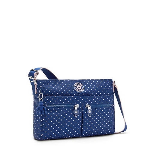 Kipling New Angie Printed Crossbody Bags Blue | USA-46AWKP