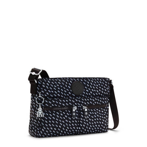 Kipling New Angie Printed Crossbody Bags Black | USA-91KHSI