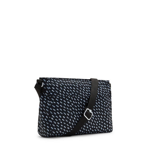 Kipling New Angie Printed Crossbody Bags Black | USA-91KHSI