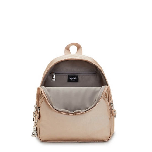 Kipling Paola Small Metallic Backpacks Gold | USA-02HUKD