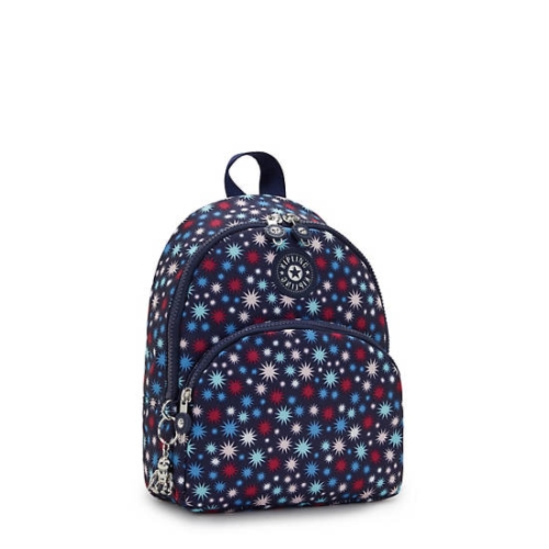 Kipling Paola Small Printed Backpacks Blue | USA-98GYRW