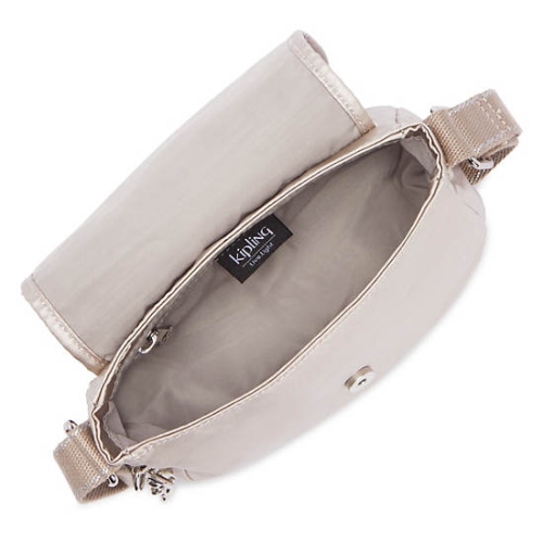 Kipling Sabian Metallic Crossbody Mini Bags Beige | USA-84KIBT