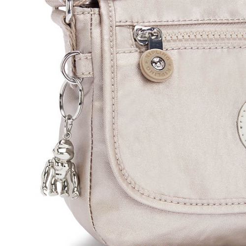 Kipling Sabian Metallic Crossbody Mini Bags Beige | USA-84KIBT