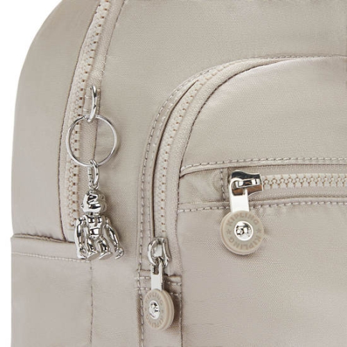 Kipling Seoul Small Metallic Tablet Backpacks Beige | USA-71YBEQ