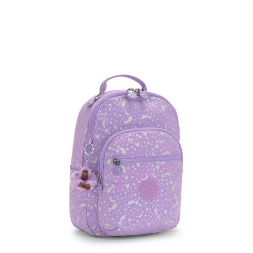 Kipling Seoul Small Printed Tablet Backpacks Purple | USA-60GOKE